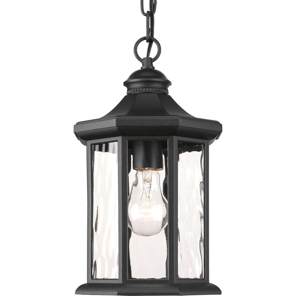 2018 Traditional Outdoor Hanging Lights Inside Progress Lighting Edition Collection 1 Light Black Outdoor Hanging (View 8 of 20)