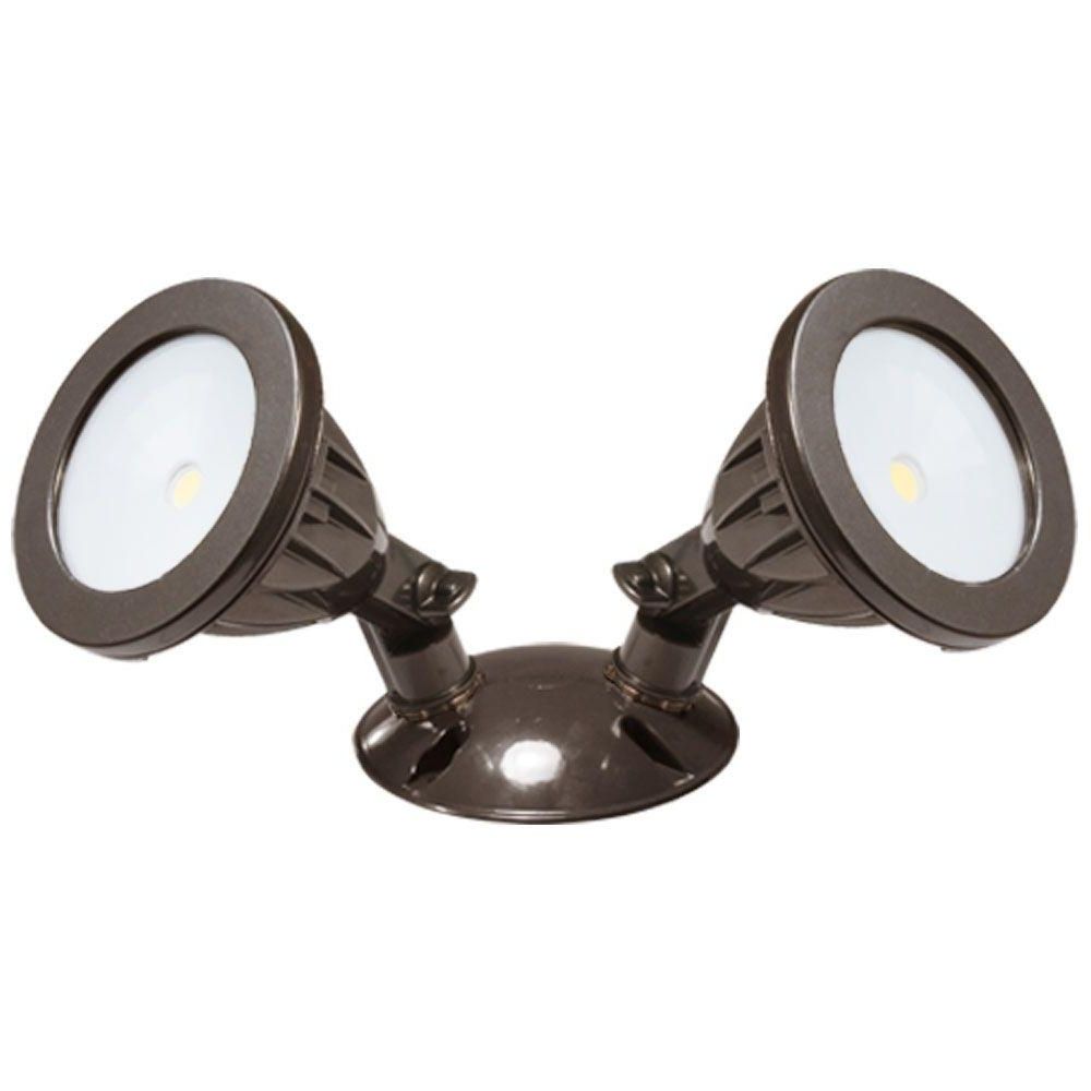 2019 Outdoor Ceiling Flood Lights Within Irradiant 105° Bronze Double Head Led Outdoor Flood Light Alv2 2h Db (View 4 of 20)