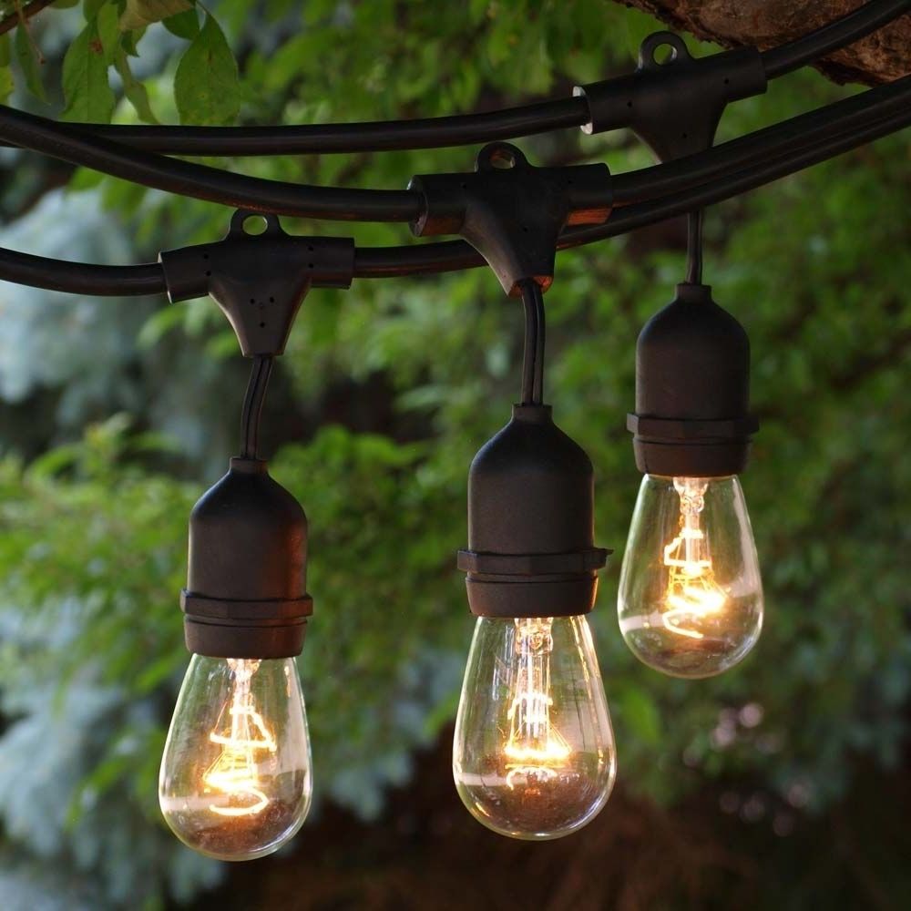 48 Ft Black Commercial Medium Suspended Socket String Light & 11s14 Pertaining To Most Up To Date Hanging Outdoor String Lights At Target (View 7 of 20)