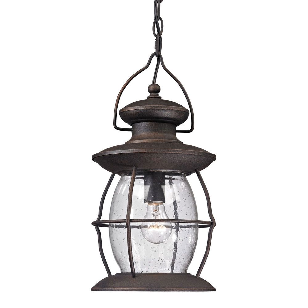 Best And Newest Outdoor Hanging Lamps Intended For Elk 47043 1 Village Lantern Traditional Weathered Charcoal Outdoor (View 13 of 20)