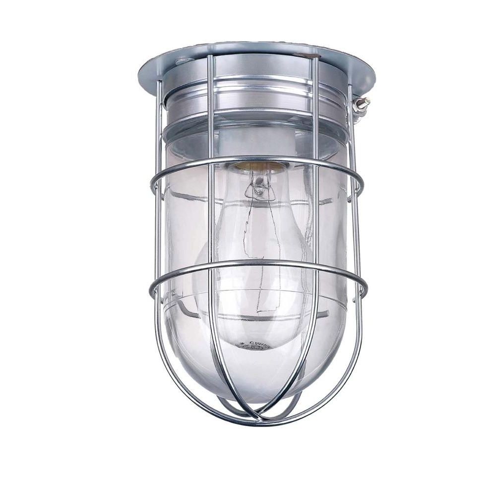 Canarm All Weather 1 Light Pewter Outdoor Ceiling Mount With Clear For Fashionable Outdoor Ceiling Lighting Fixtures (View 13 of 20)