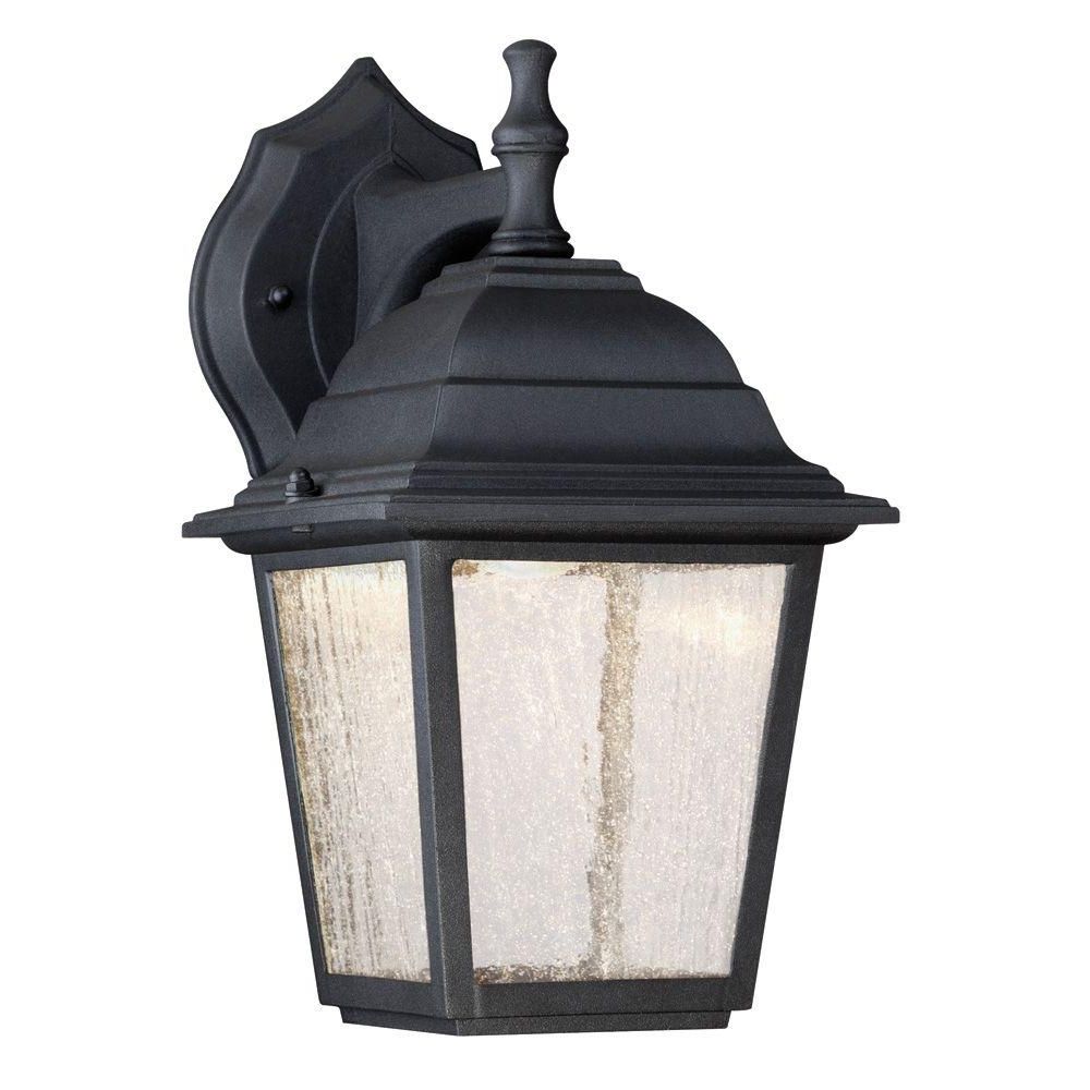 Current Led Outdoor Wall Lighting At Home Depot With Regard To Westinghouse 1 Light Black Outdoor Integrated Led Wall Mount Lantern (View 1 of 20)