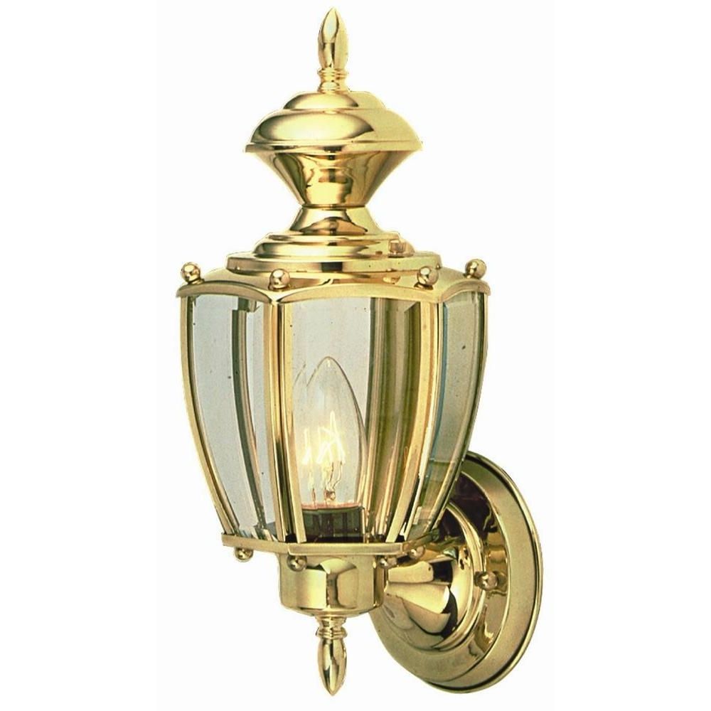 Famous Design House Jackson Solid Brass Outdoor Wall Mount Uplight 501486 Within Brass Outdoor Wall Lighting (View 2 of 20)