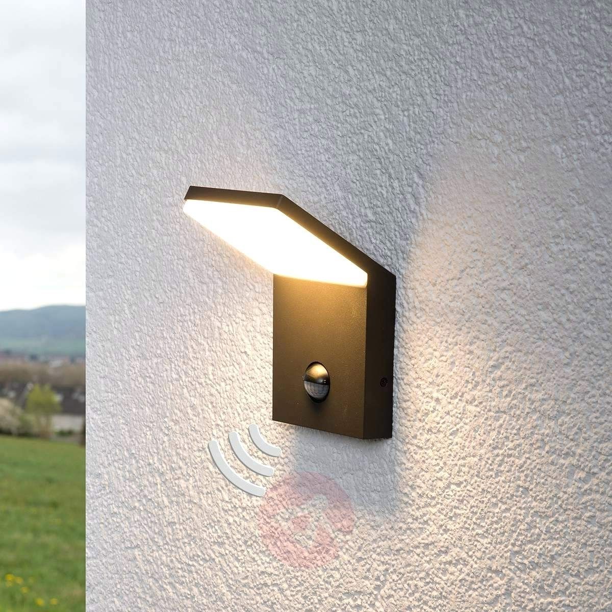Fashionable Led Outdoor Wall Lights Lanea With Motion Sensor Inside Light : Led Wall Mount Light. Wall Mounted Adjustable Light (View 17 of 20)