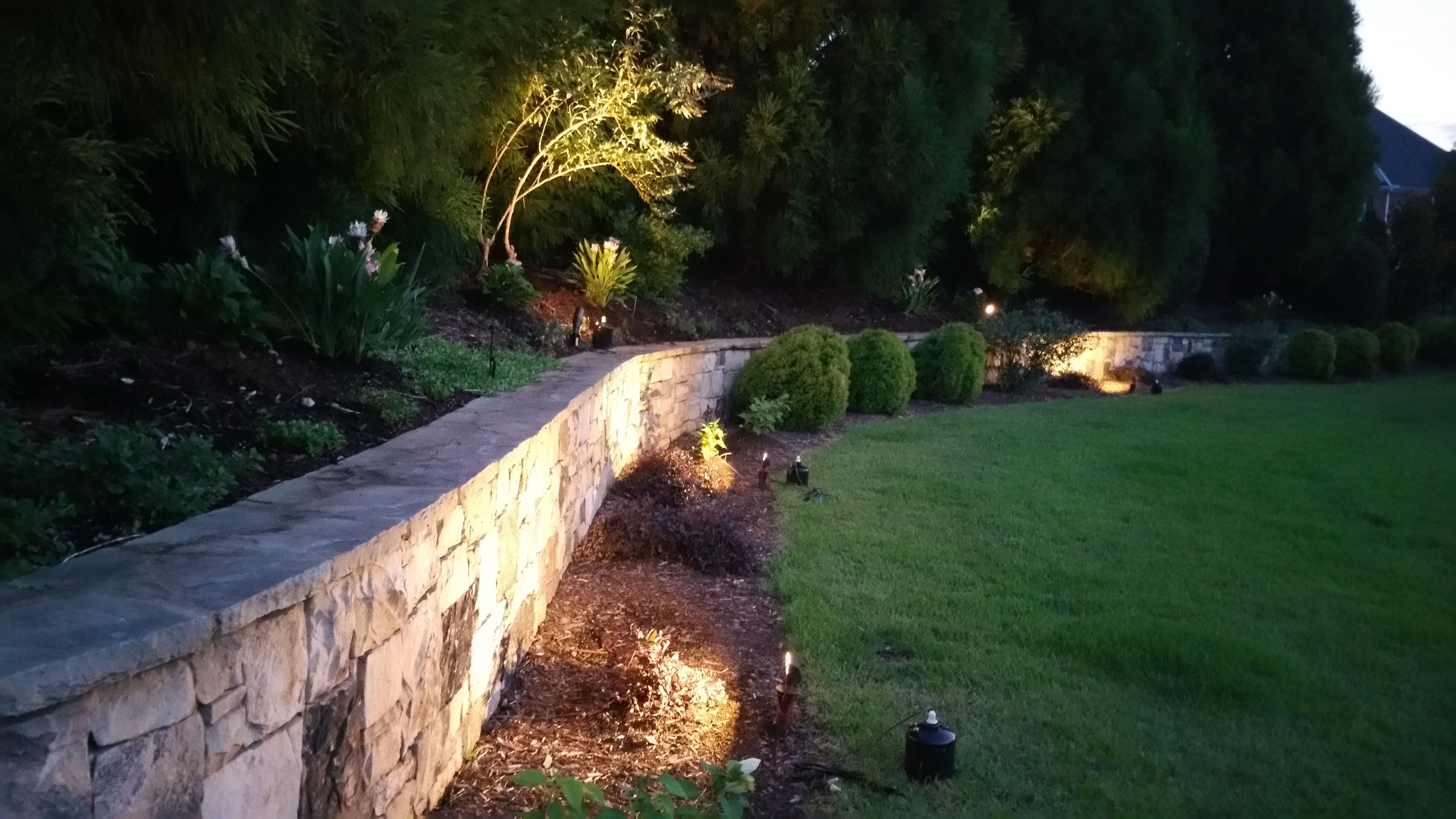 Fashionable Outdoor Stone Wall Lighting Regarding Complimentary Outdoor Lighting Night Demonstration In Seattle (View 6 of 20)