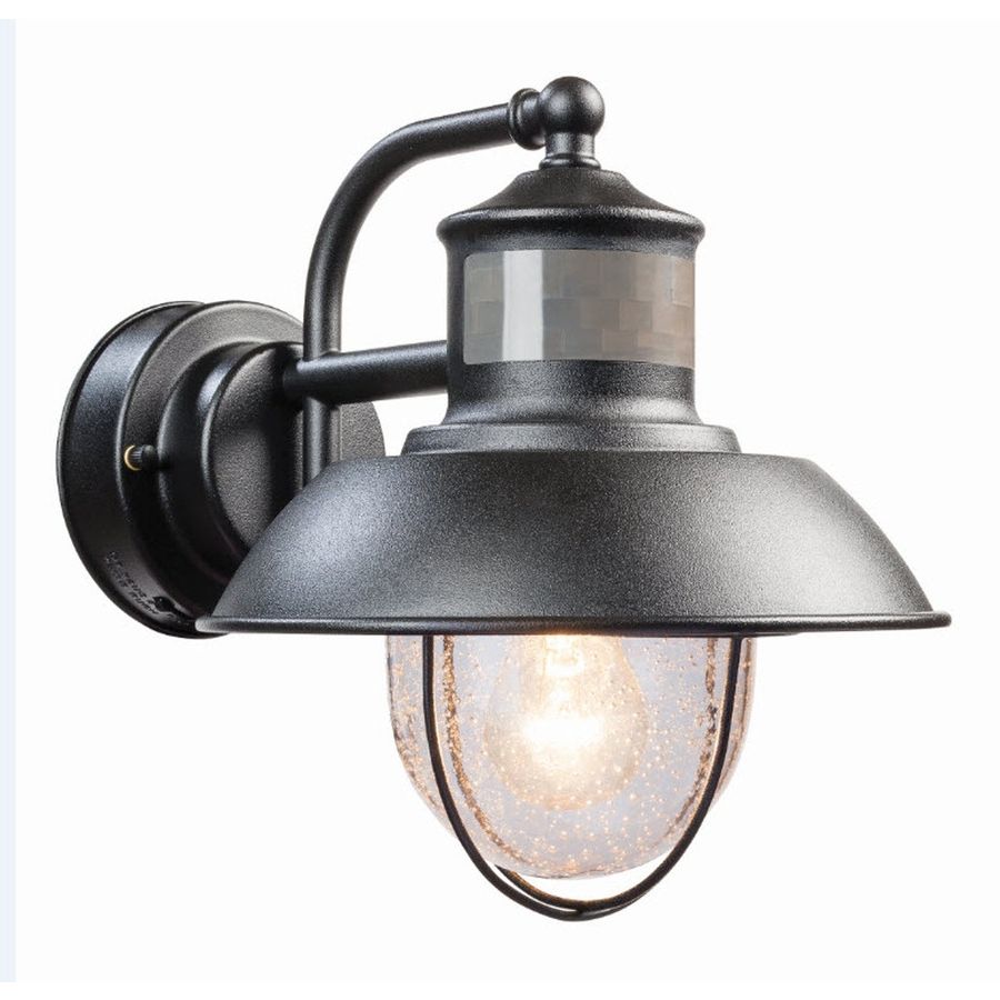 Favorite Shop Secure Home Nautical 9.4 In H Matte Black Motion Activated Regarding Outdoor Wall Lighting With Sensor (Photo 20 of 20)