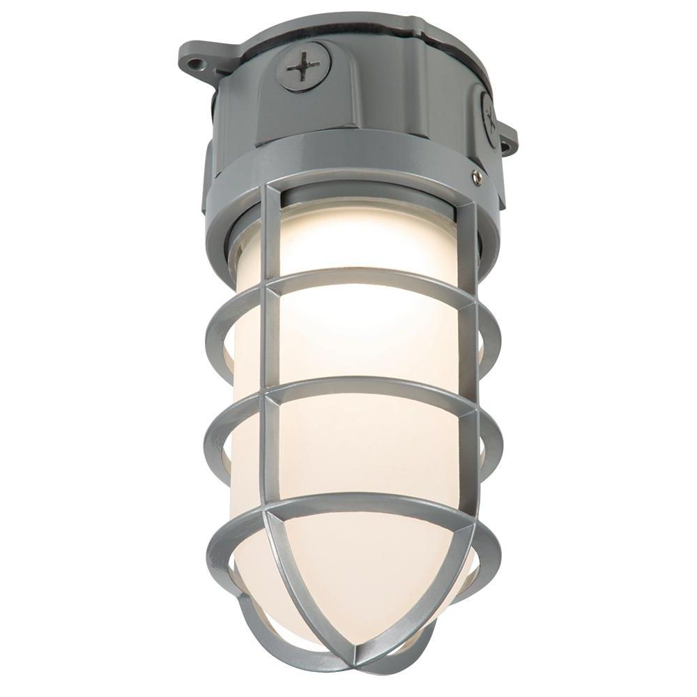 Halo Gray Outdoor Integrated Led Vapor Tight Wall And Ceiling Regarding Popular Outdoor Ceiling Mounted Security Lights (View 19 of 20)