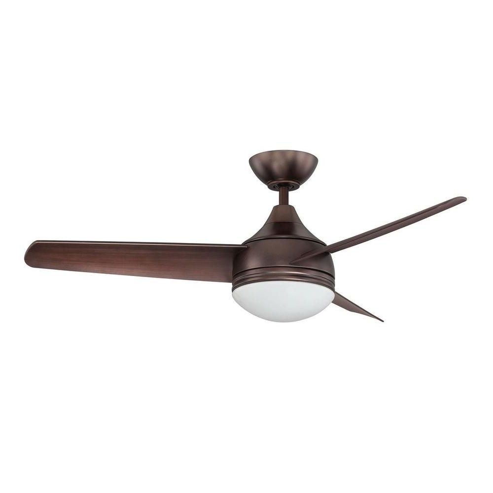 Hunter Newsome 42 In. Indoor Premier Bronze Ceiling Fan With 3 Light With Regard To Popular Outdoor Ceiling Fans With Flush Mount Lights (Photo 15 of 20)