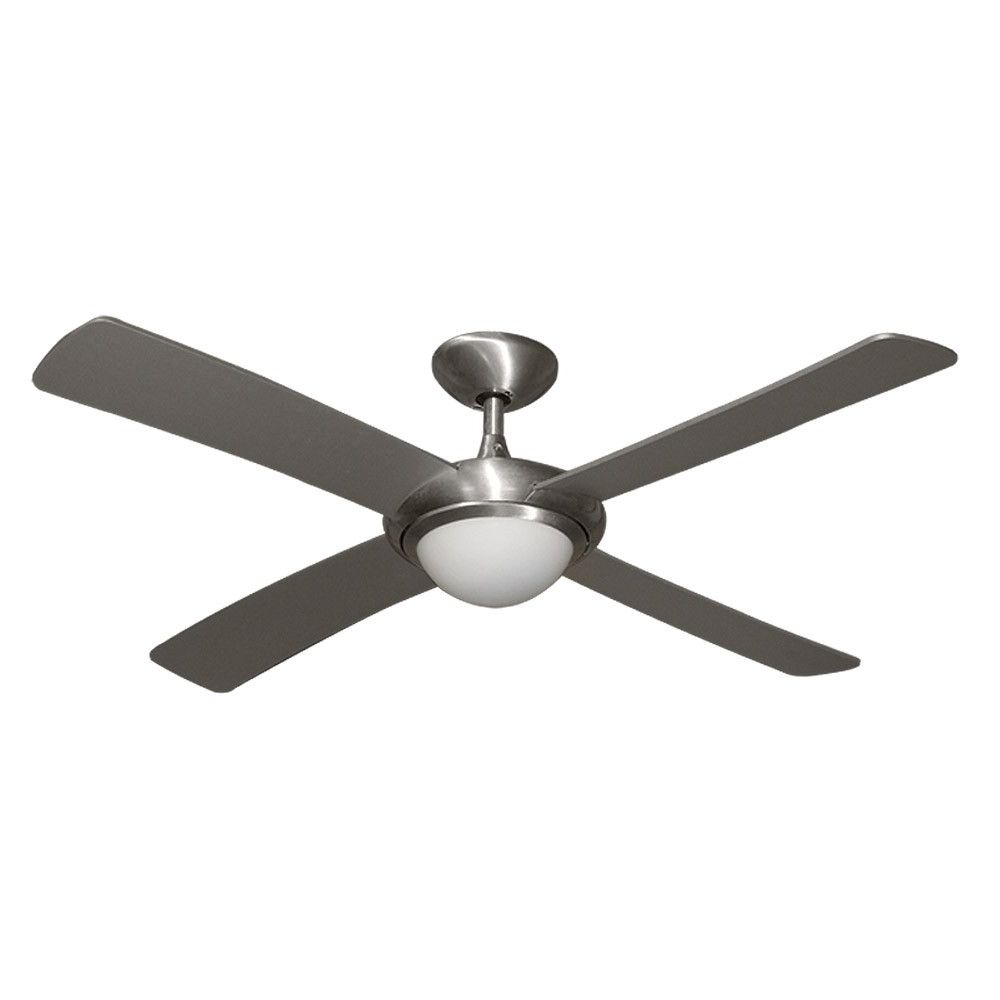Latest Outdoor Ceiling Fans With Wet Rated Lights In Gulf Coast Luna Fan – 52" Modern Outdoor Ceiling Fan – Brushed (View 10 of 20)