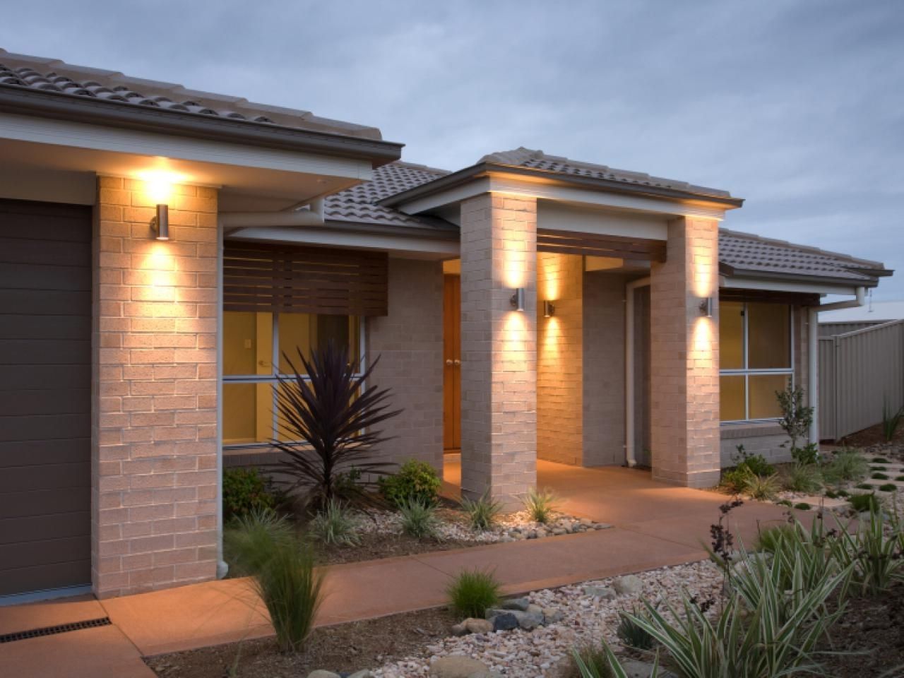 Latest Outdoor Garage : Light Post Outside House Lights Outdoor Sensor Regarding Contemporary Porch Light Fixtures For Garden (View 15 of 20)