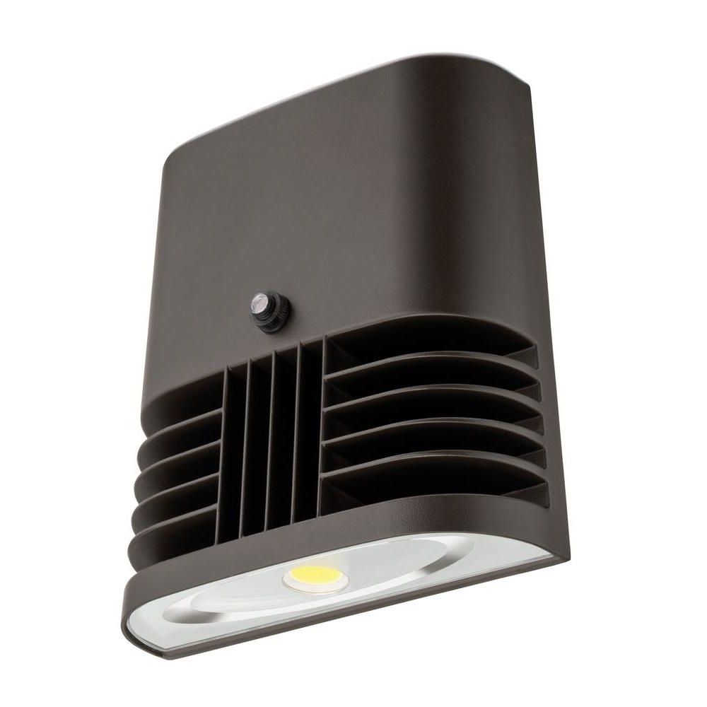 Led Outdoor Wall Lights With Photocell Intended For Most Up To Date Lithonia Lighting Dark Bronze 20 Watt 5000k Daylight Outdoor (View 1 of 20)