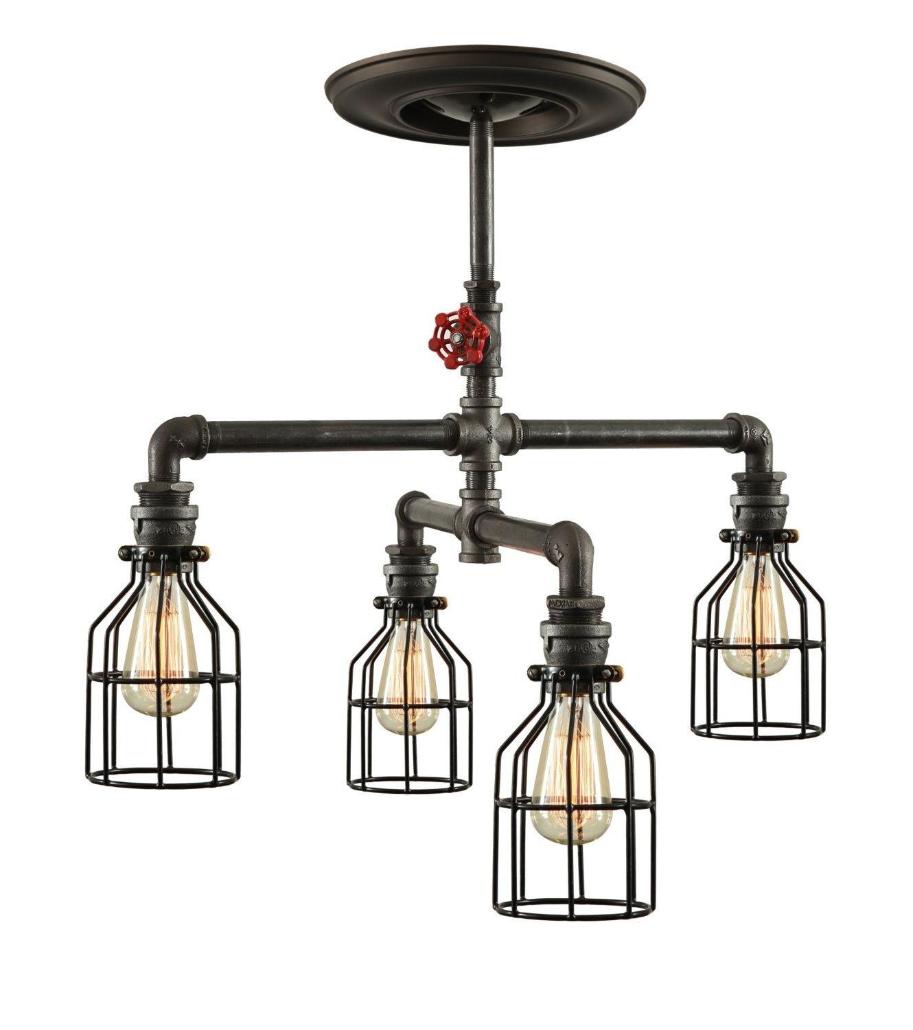 Most Current Steampunk Industrial Ceiling Light – Industrial Pipe Light In Diy Outdoor Ceiling Lights (View 14 of 20)