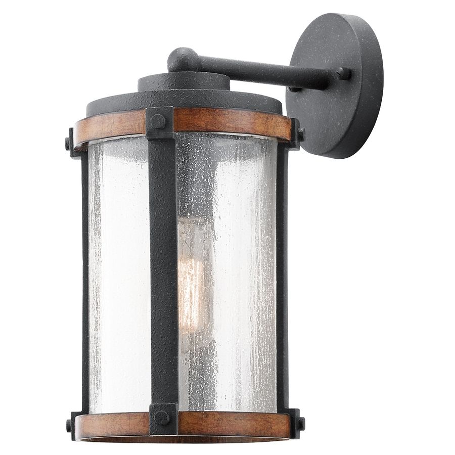 Most Popular Shop Kichler Barrington 13 In H Distressed Black And Wood Medium With Regard To Outdoor Wall Led Kichler Lighting (View 2 of 20)