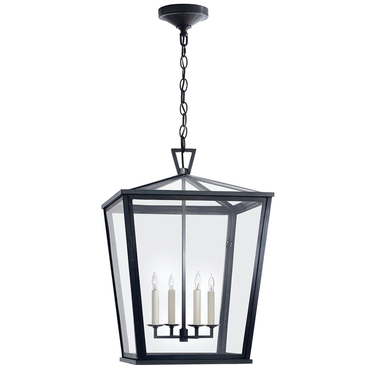 Most Popular Visual Comfort Darlana Large Outdoor Hanging Lantern, Outdoor Inside Outdoor Hanging Light Fixtures In Black (Photo 1 of 20)