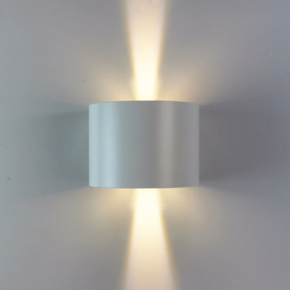 Most Up To Date Outdoor Up Down Wall Led Lights Within New Design Round Wall Sconce White Aluminum Up Down Lighting Indoor (View 17 of 20)