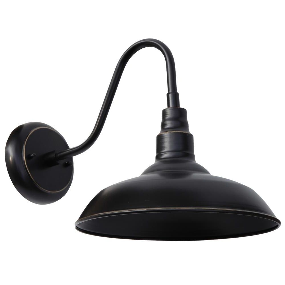 Most Up To Date Outdoor Wall Lights In Black Within Y Decor Lora 1 Light Black Outdoor Wall Light El0523ib – The Home Depot (View 1 of 20)