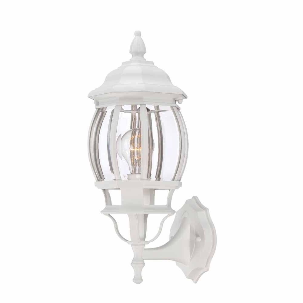 Newest White Outdoor Wall Lights Regarding Hampton Bay 1 Light Black Outdoor Wall Lantern Hb7027 05 – The Home (View 1 of 20)