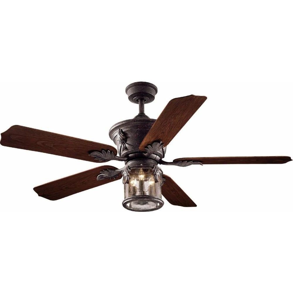 Outdoor Ceiling Fans With Lights With Most Recent Hampton Bay Milton 52 In. Indoor/outdoor Oxide Bronze Patina Ceiling (Photo 3 of 20)