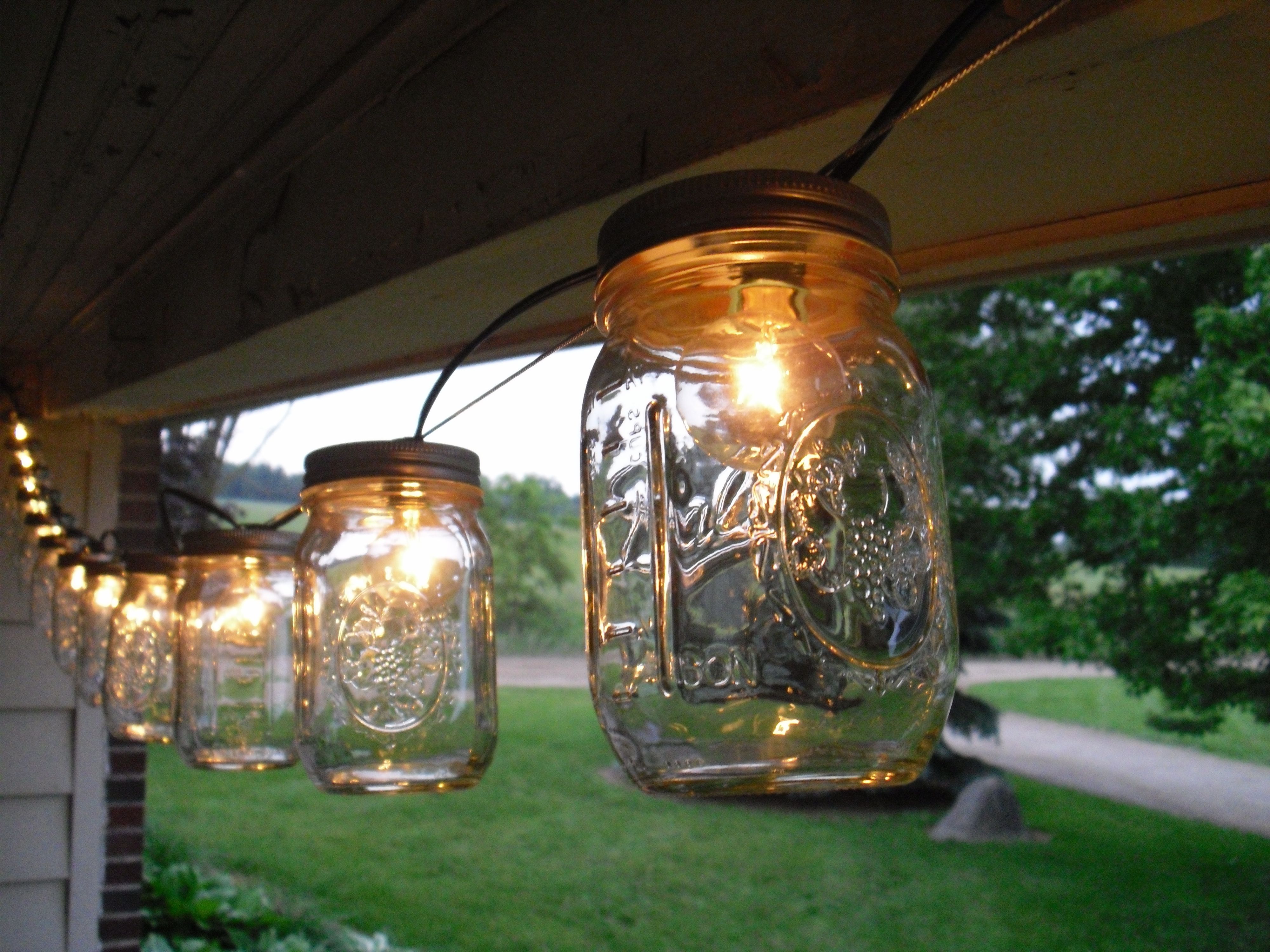 Outdoor Hanging Mason Jar Lights With Regard To Current Diy Mason Jar String Lights – Diy Campbellandkellarteam (View 16 of 20)