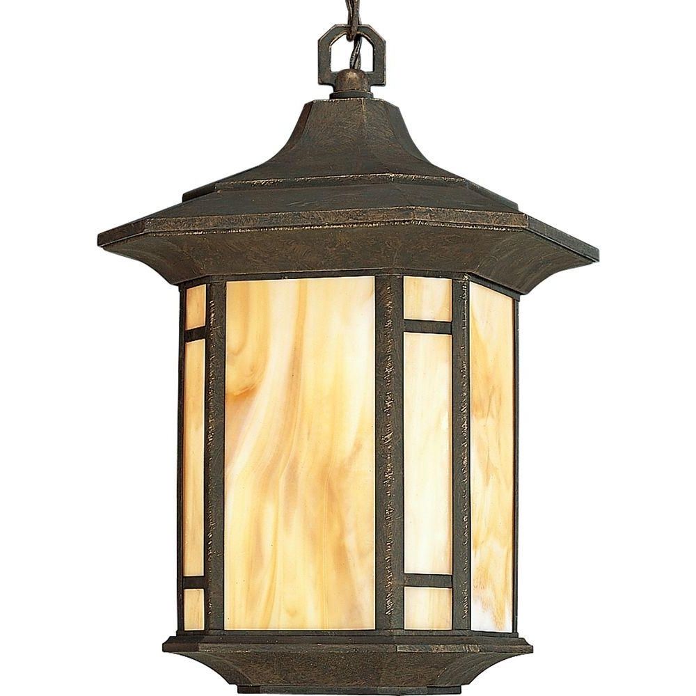 Outdoor Hanging Pendant Lights Pertaining To Most Recent Progress Lighting Arts And Crafts Collection Weathered Bronze (View 14 of 20)