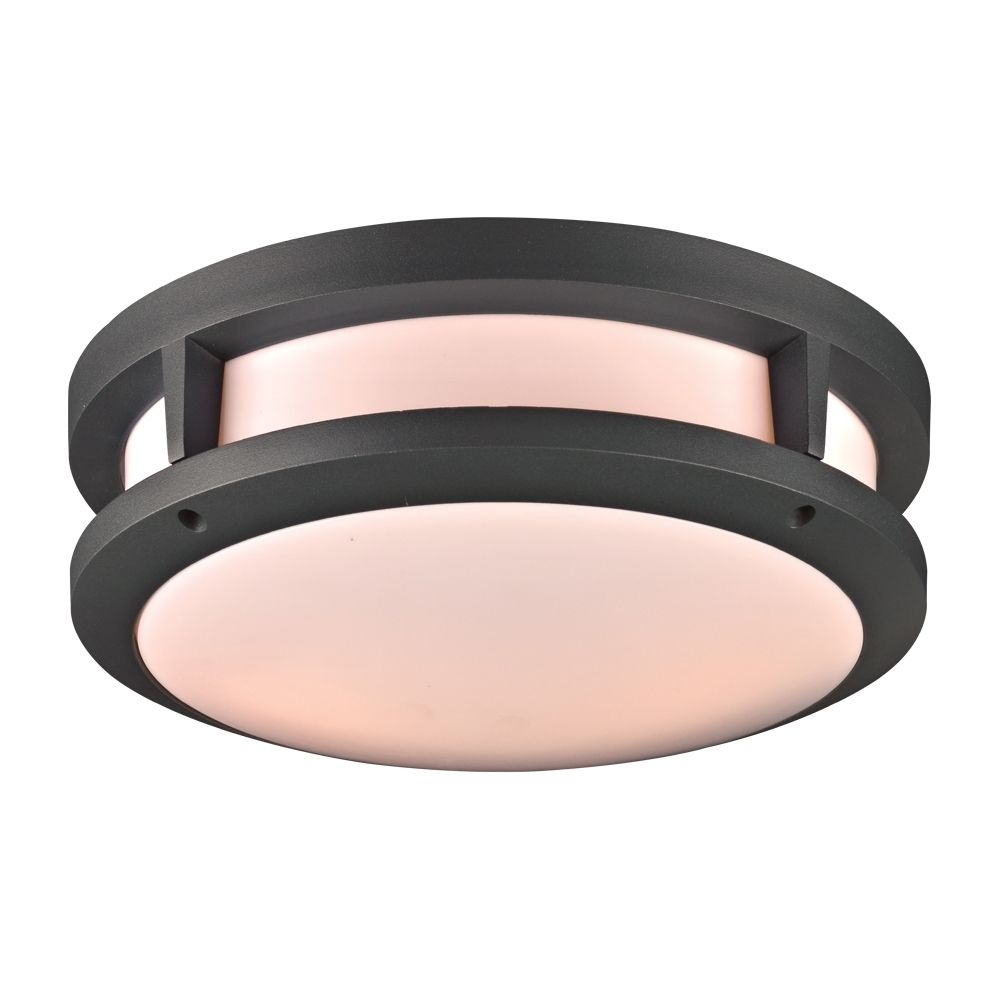 Plc 2729bz Erich Modern Bronze Exterior Flush Mount Lighting – Plc In Famous Outdoor Close To Ceiling Lights (View 12 of 20)
