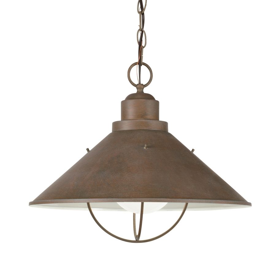 Popular Shop Kichler Seaside 13.25 In Olde Brick Outdoor Pendant Light At In Outdoor Ceiling Lights At Lowes (Photo 5 of 20)