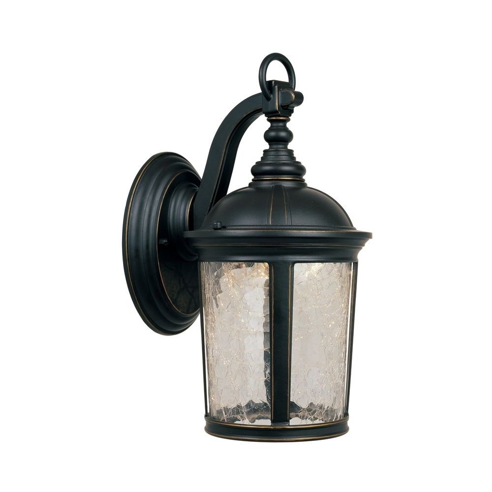 Preferred Outdoor Wall Sconce Led Lights Within Led Outdoor Wall Light With Clear Glass In Aged Bronze Patina Finish (View 18 of 20)