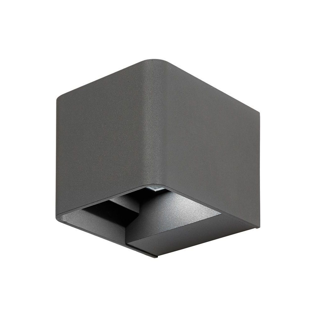 Saxby El 40072 Odin Twin Square Matt Grey Led Up Down Outdoor Wall Light Pertaining To Recent Square Outdoor Wall Lights (View 16 of 20)