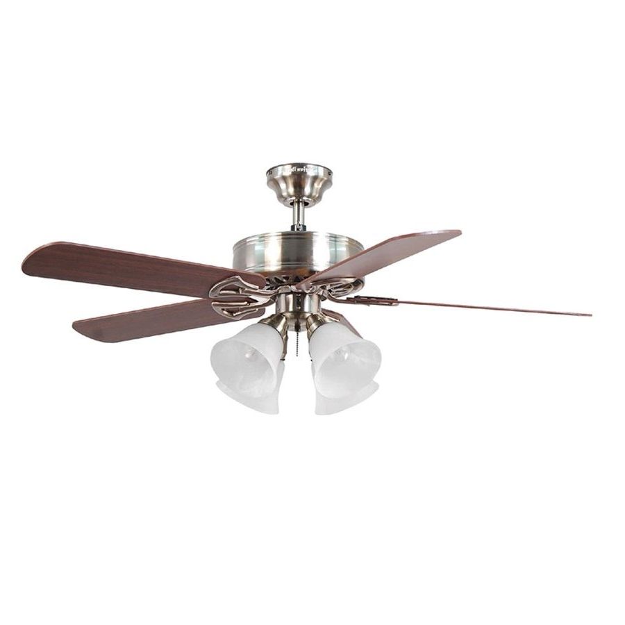Shop Harbor Breeze Springfield Ii 52 In Brushed Nickel Downrod Or Pertaining To Most Recent Tropical Outdoor Ceiling Lights (View 19 of 20)