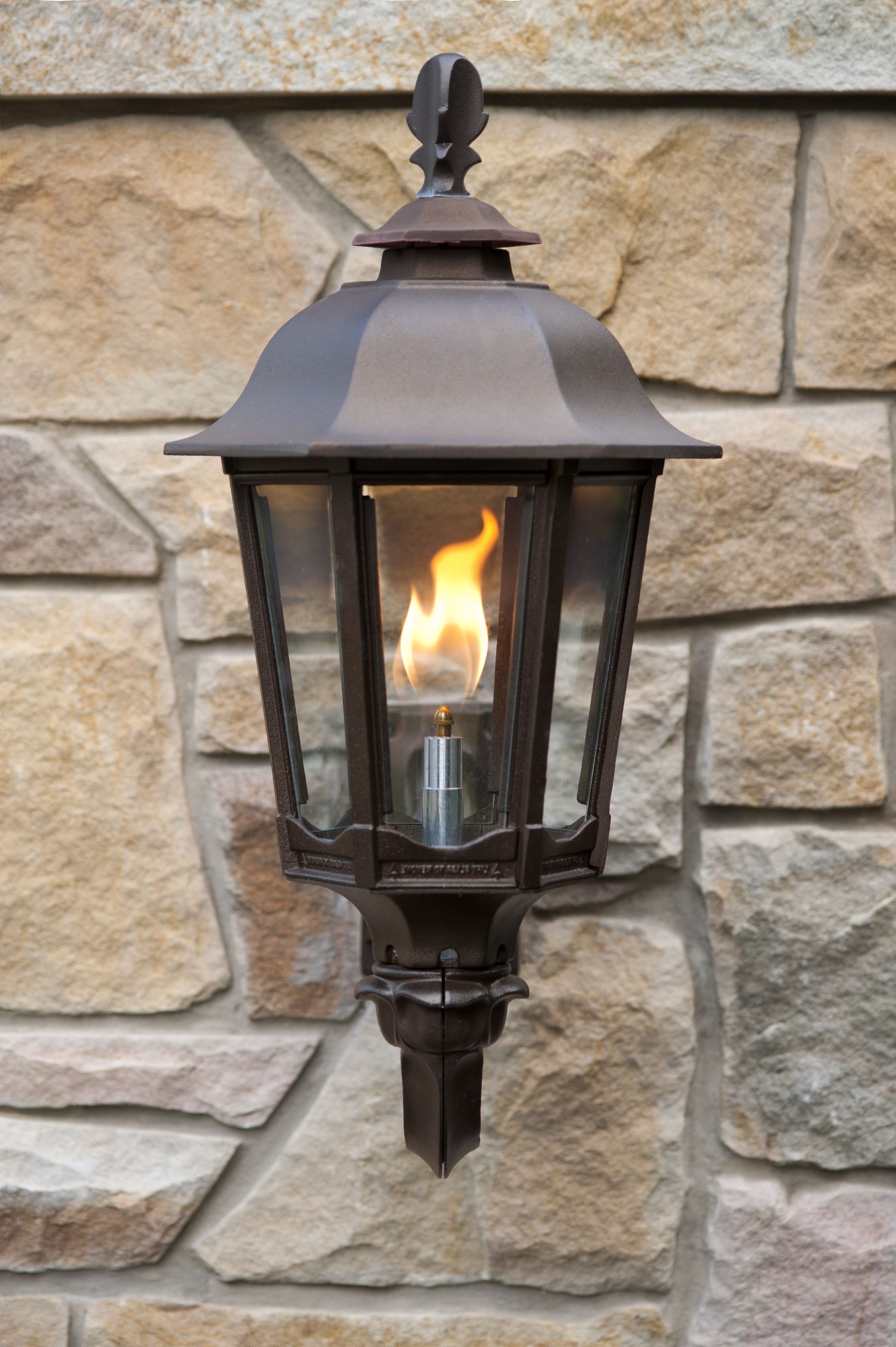 Wall Mounted Straight Open Flame Bavarian Lamps Welcome Guests To With Regard To Widely Used Outdoor Wall Mount Gas Lights (View 5 of 20)