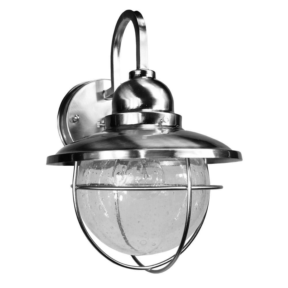 Well Known Homeselects 1 Light Stainless Steel Outdoor Wall Mount Sconce With With Outdoor Wall Mounted Globe Lights (View 19 of 20)