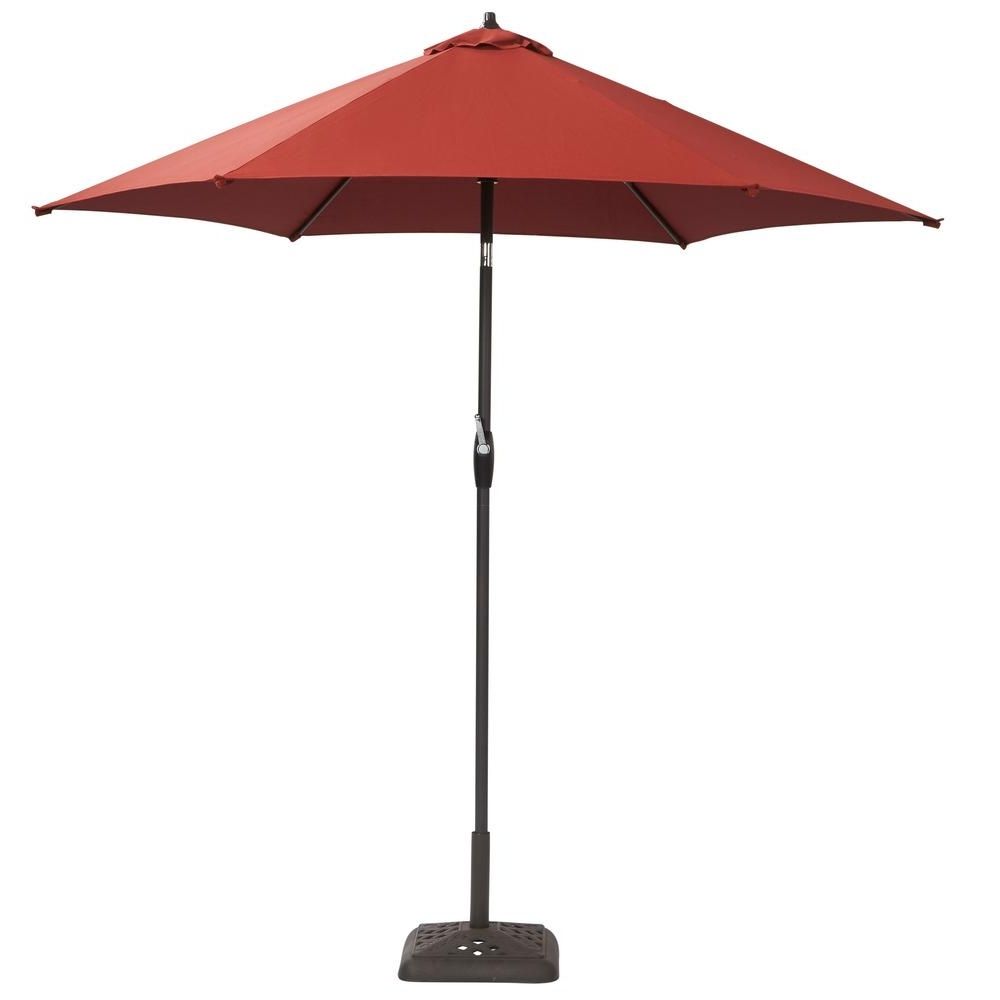 6 Ft Patio Umbrellas Inside Favorite Outdoor & Garden: Hampton Bay 9 Ft Aluminum Solar Patio Umbrellas (View 8 of 20)