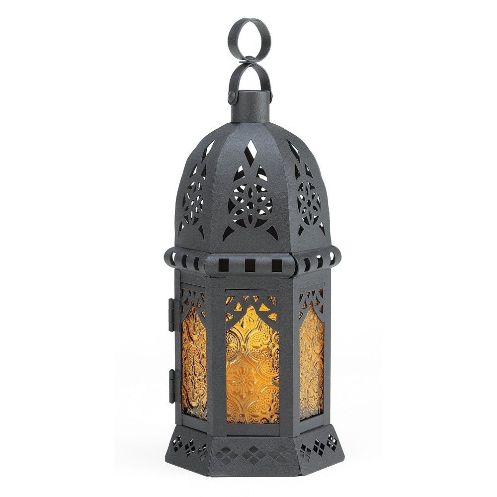 Brass Outdoor Lanterns Throughout Favorite Moroccan Lantern Decor, Yellow Glass Decorative Outdoor Lanterns For (View 20 of 20)