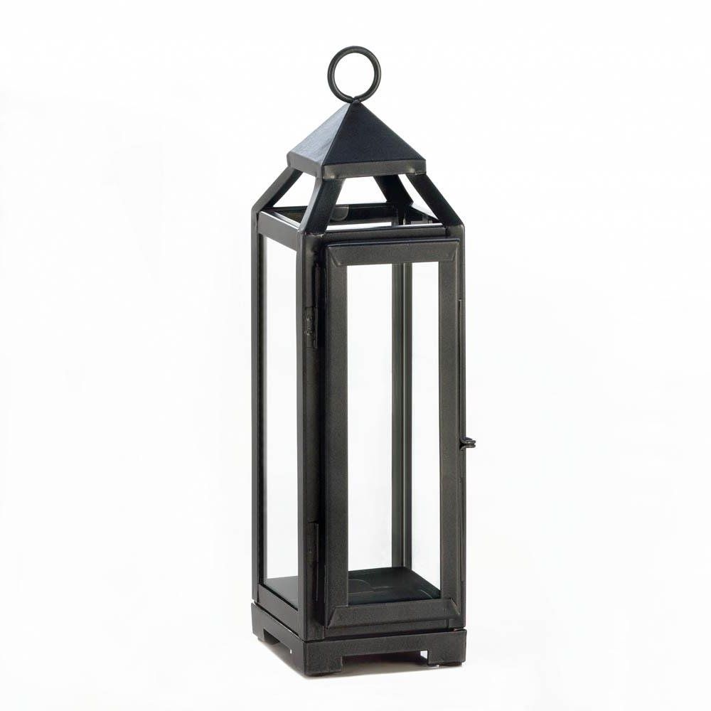 Candle Lantern Decor, Outdoor Rustic Iron Tall Slate Black Metal For Well Known Black Outdoor Lanterns (View 2 of 20)