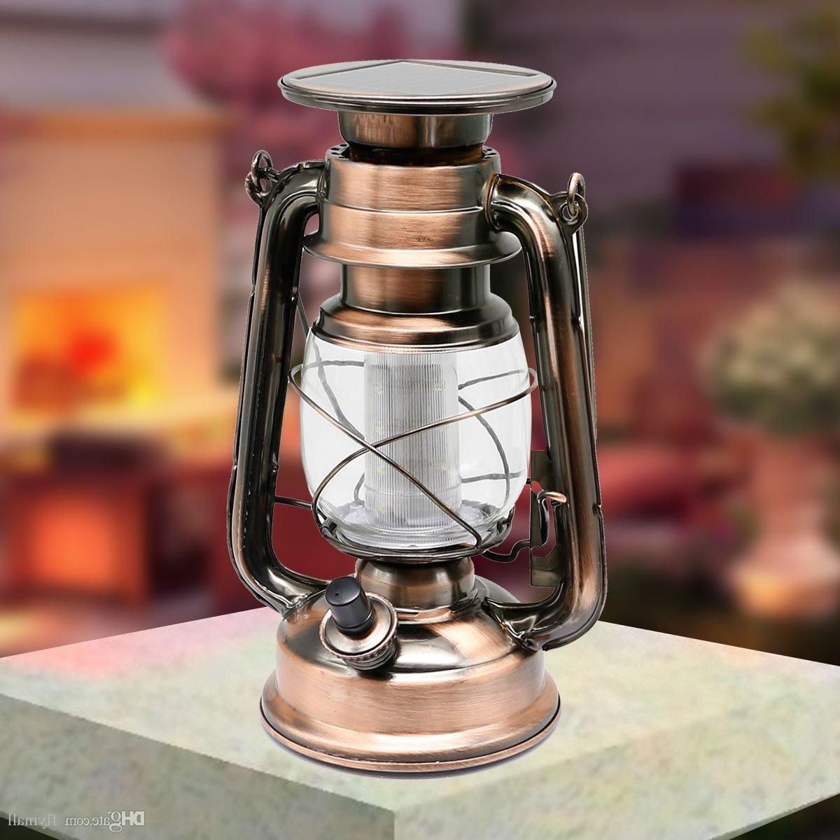 Current 12 Led Retro Solar Lamp Portable Led Lantern Solar Outdoor Led Within Indoor Outdoor Lanterns (View 14 of 20)