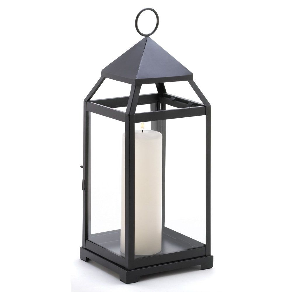 Famous Metal Candle Lanterns, Large Iron Black Outdoor Candle Lantern For Pertaining To Outdoor Candle Lanterns For Patio (View 1 of 20)