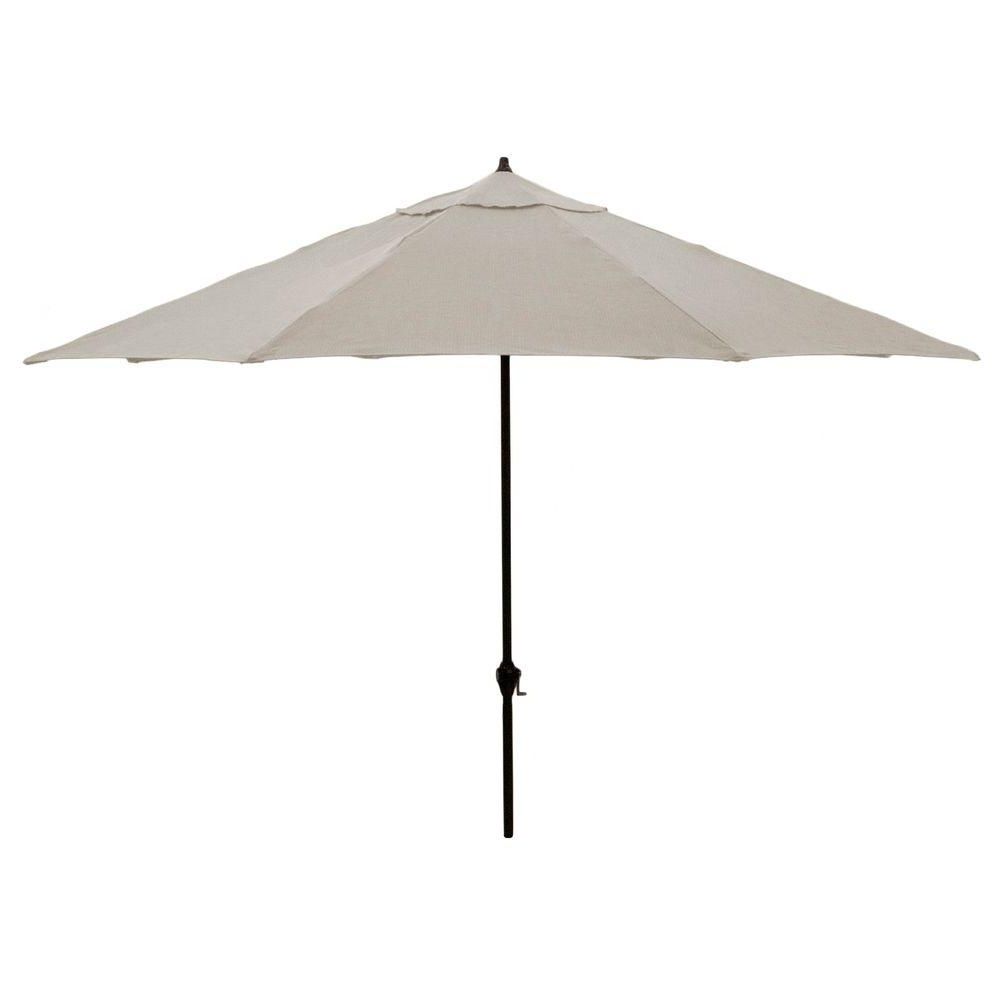 Grey Patio Umbrellas Throughout Recent Hampton Bay 11 Ft (View 8 of 20)