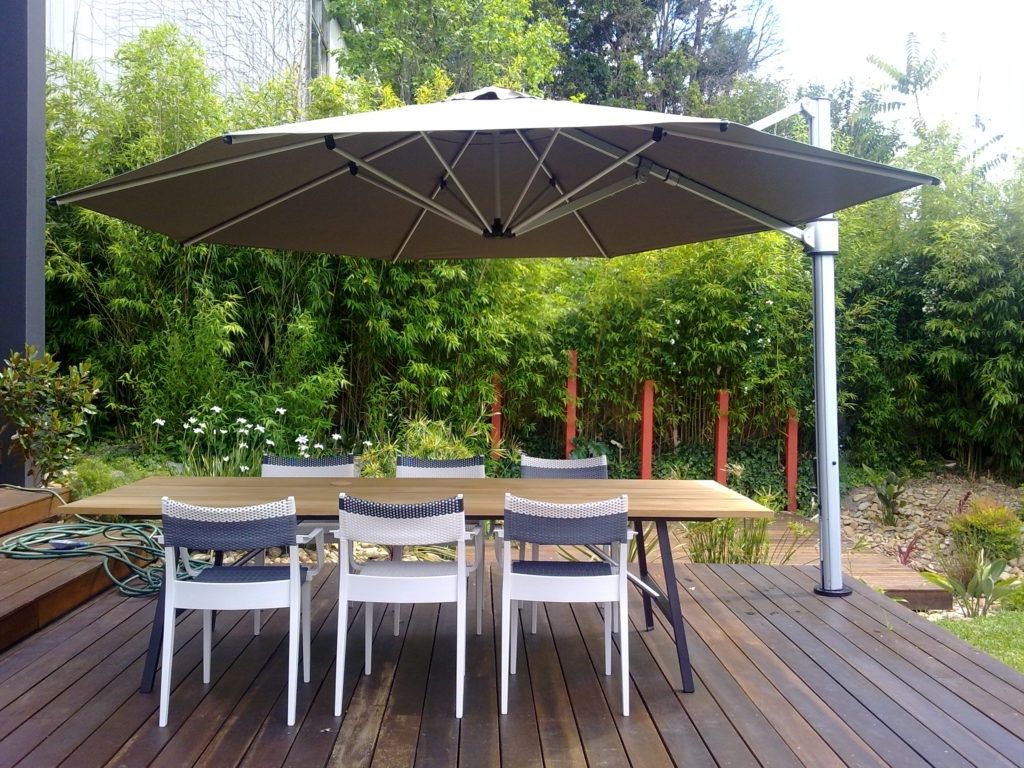 Latest Eclipse Patio Umbrellas In Cantilever Side Post Umbrellas: Perfect Pool & Spa Shade Solution (View 3 of 20)