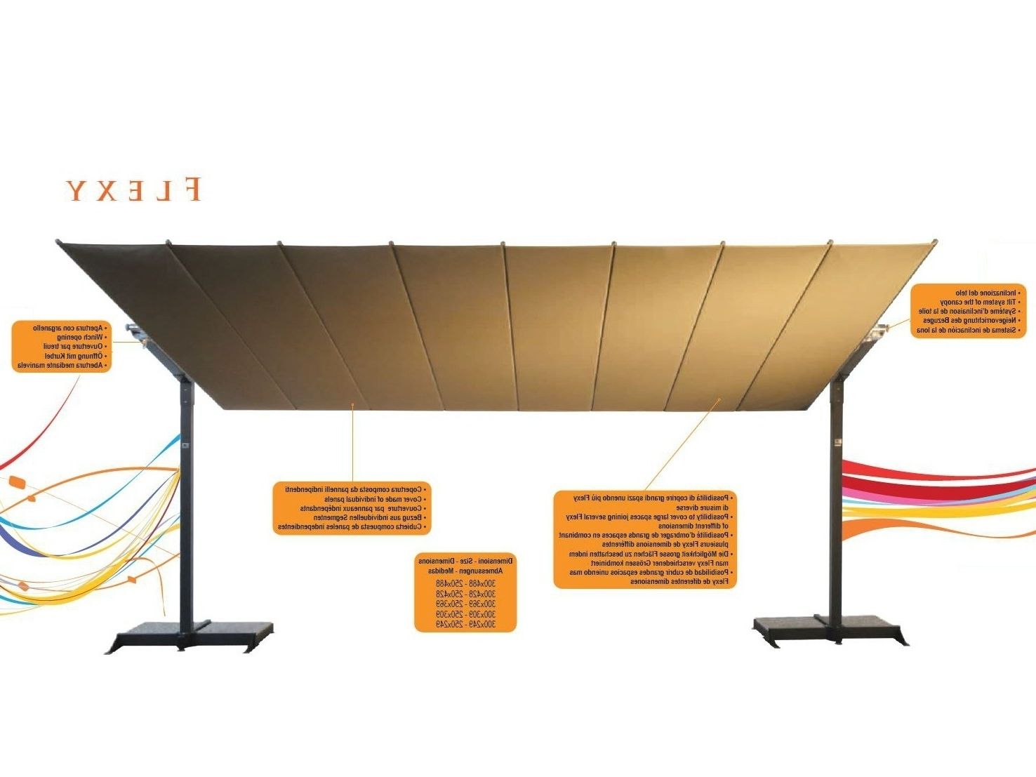 Latest Fim Flexy Aluminum 8' X 10' Rectangular Offset Patio Umbrella Intended For Rectangular Offset Patio Umbrellas (View 1 of 20)