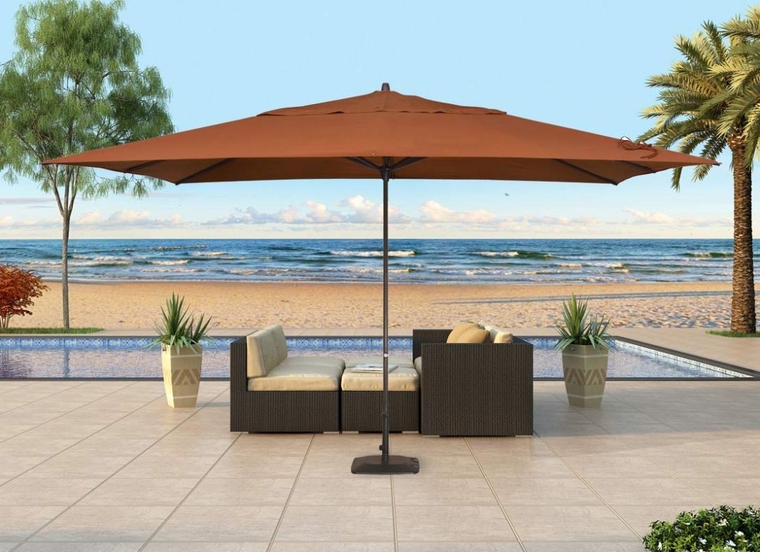 Latest Lighting Rectangular Market Umbrella Sunbrella Patio Umbrellas With Pertaining To Sunbrella Outdoor Patio Umbrellas (View 20 of 20)