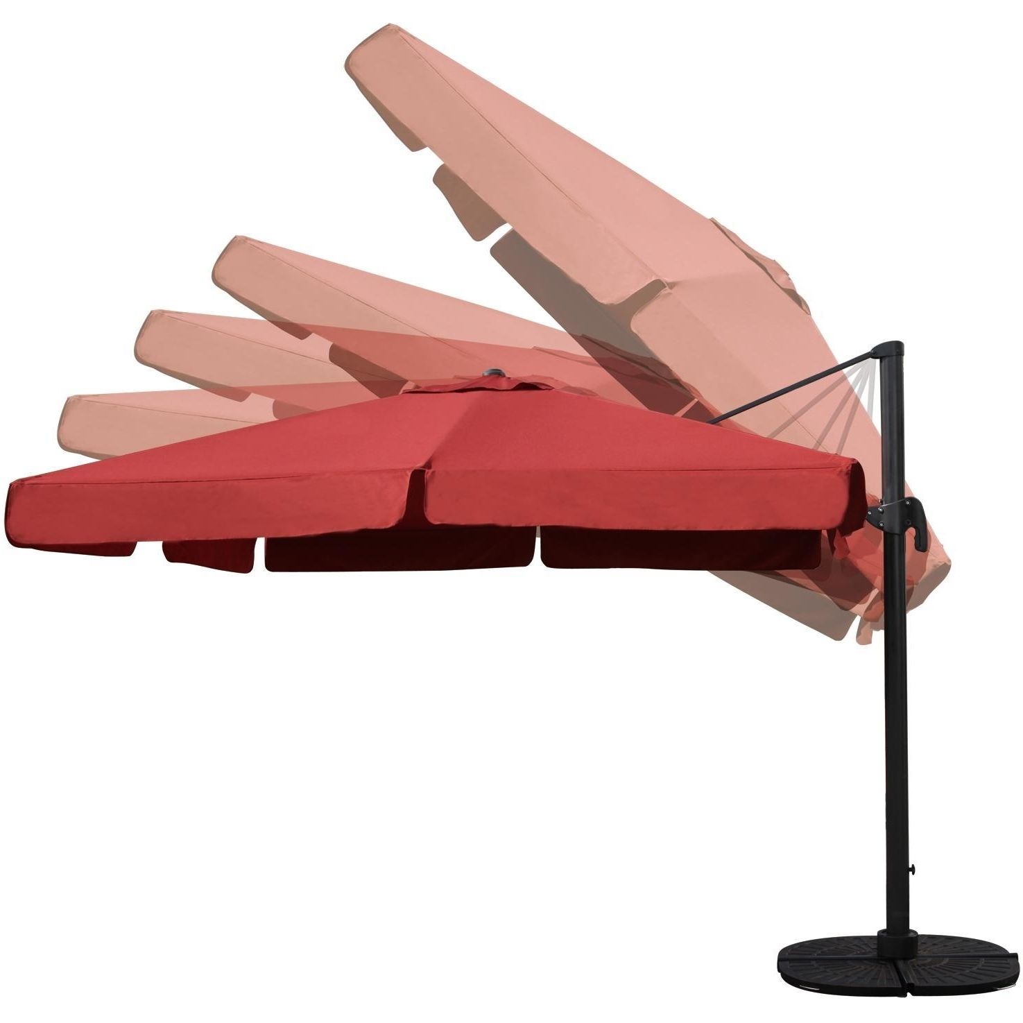 Most Recently Released Square Cantilever Patio Umbrellas Regarding Darlee 10 Ft Square Cantilever Patio Umbrella With Base – Henna (View 16 of 20)
