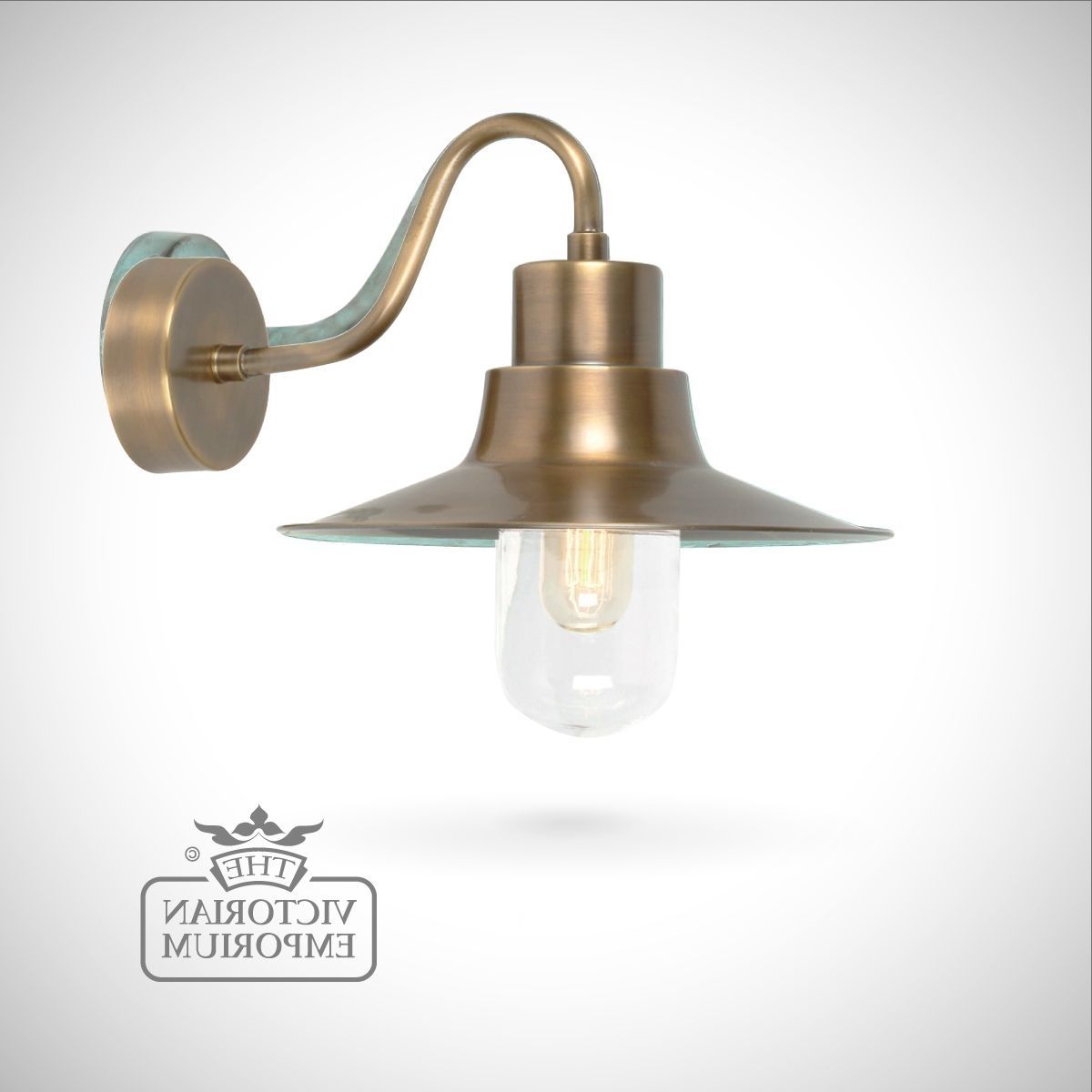 Newest Victorian Outdoor Lanterns With Regard To Sheldon Wall Lantern – Brass (View 5 of 20)