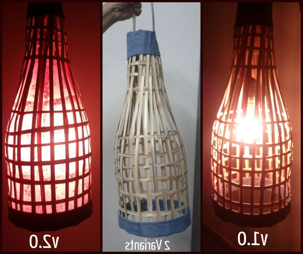 Outdoor Bamboo Lanterns Pertaining To Most Up To Date Handmade Bamboo Lantern. Using Old Bamboo Blinds (View 15 of 20)
