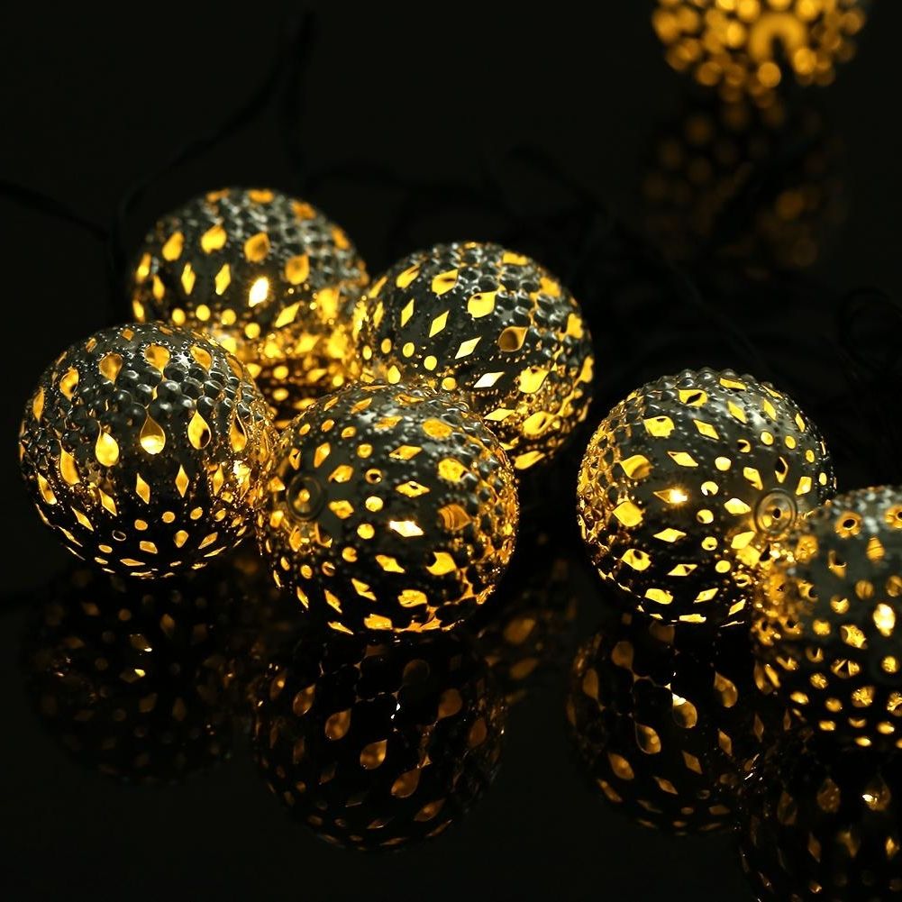 Popular Outdoor Ball Lanterns Intended For Wholesale Led Moroccan Ball String Lights Solar Waterproof Outdoor (View 19 of 20)