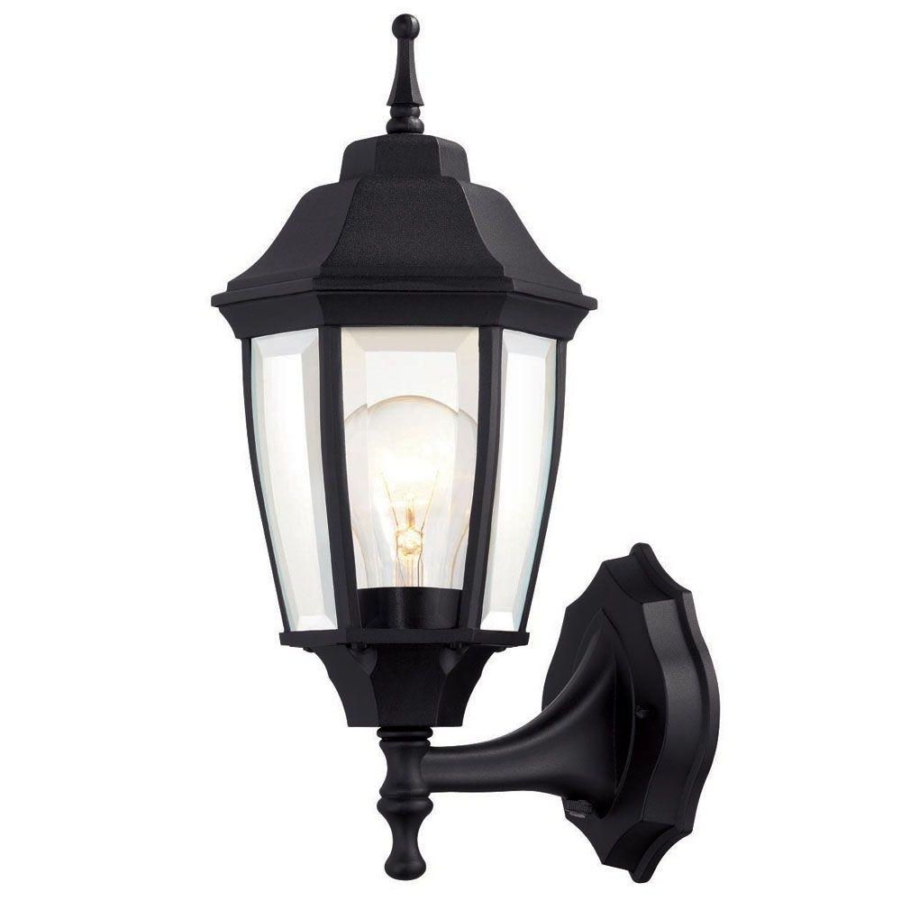 Preferred Hampton Bay 1 Light Black Dusk To Dawn Outdoor Wall Lantern Bpp1611 For Outdoor Lamp Lanterns (View 1 of 20)