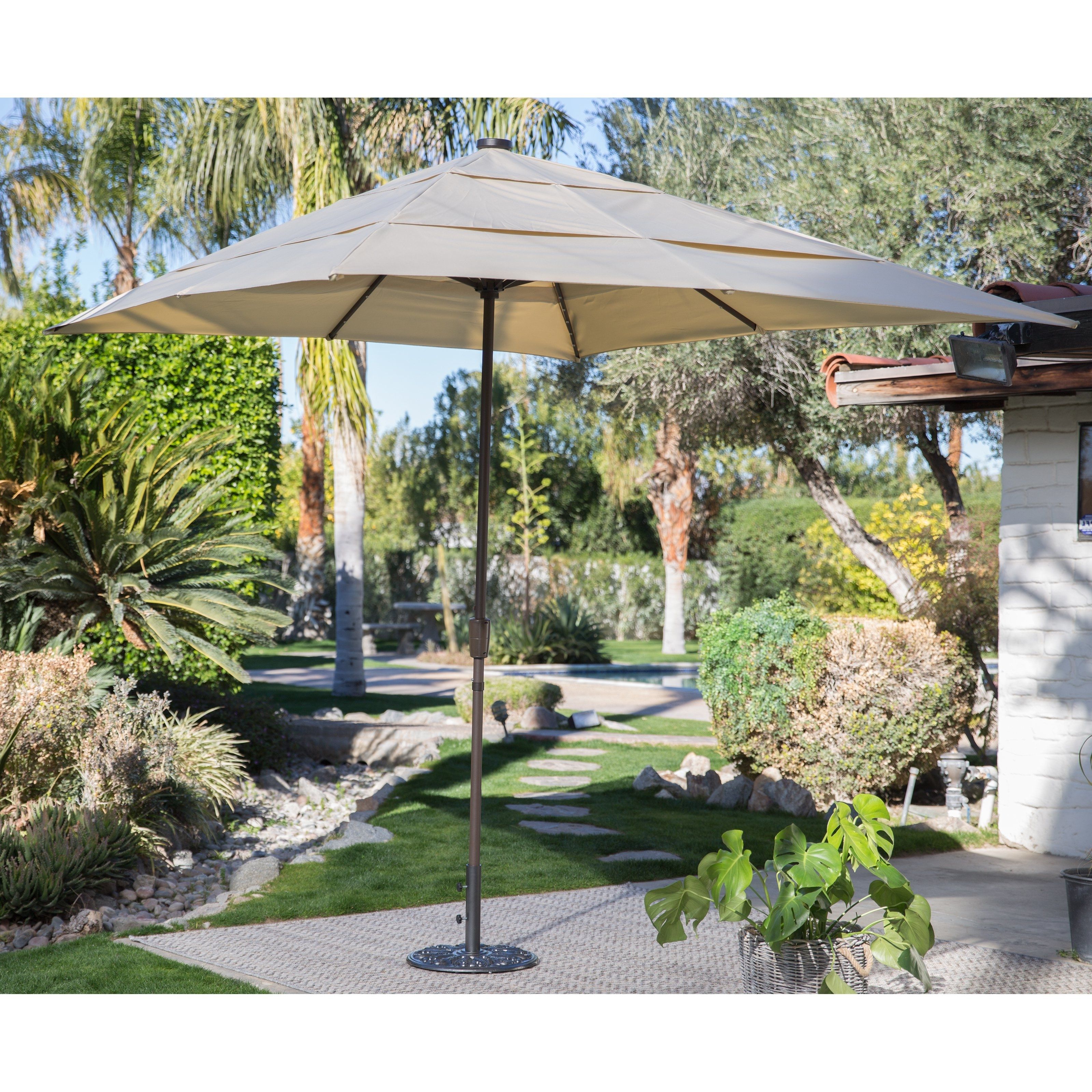 Rectangle Patio Umbrellas Intended For Most Up To Date Coral Coast 8 X 11 Ft (View 17 of 20)