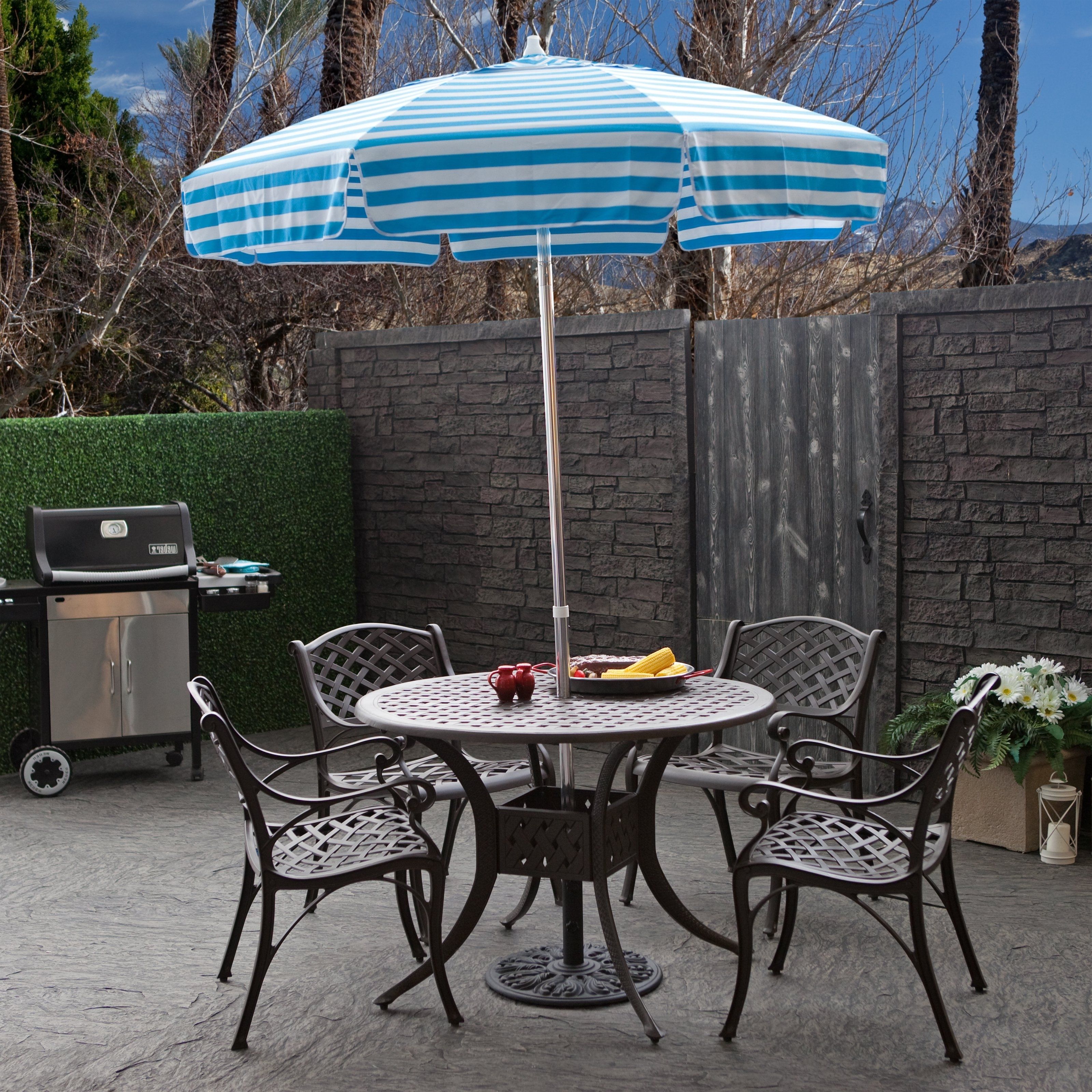 Trendy Incredible Patio Table Umbrellas Destinationgear 6 Ft Aluminum Inside Patio Umbrellas For Tables (Photo 13 of 20)