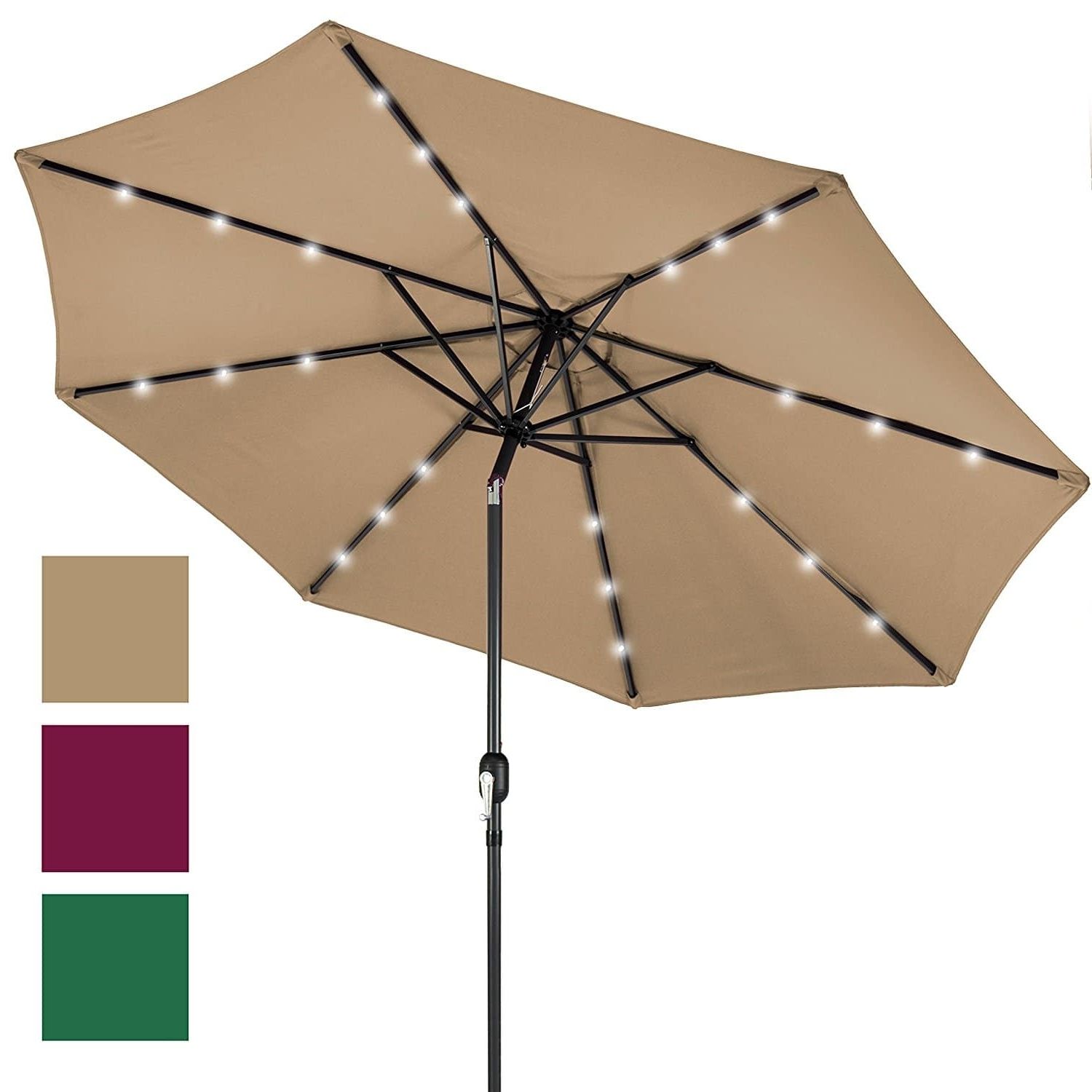 Trendy Lighted Patio Umbrellas Within Top 10 Best Patio Umbrellas In 2018 – Topreviewproducts (View 20 of 20)