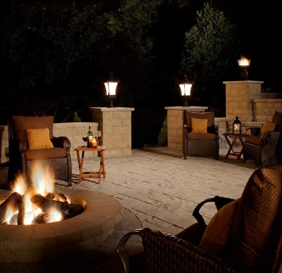 Well Known Outdoor Lanterns For Patio Inside Lighting Ideas: Outdoor Lantern For Patio With Fire Pit Table And (View 1 of 20)