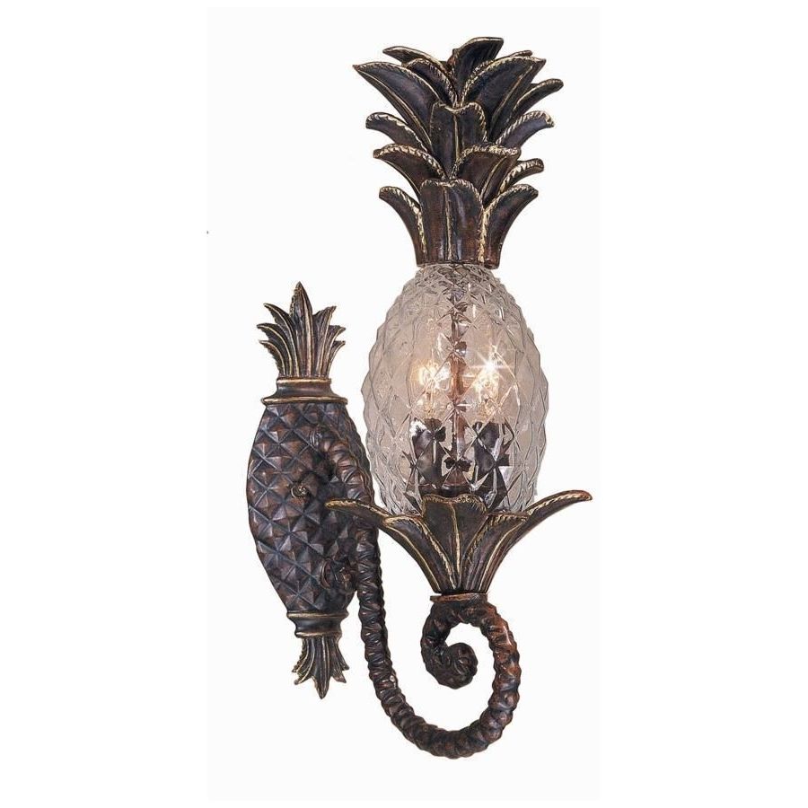 Well Known Outdoor Pineapple Lanterns Pertaining To New 2 Light Tropical Outdoor Wall Lamp Lighting Fixture, Bronze (View 15 of 20)